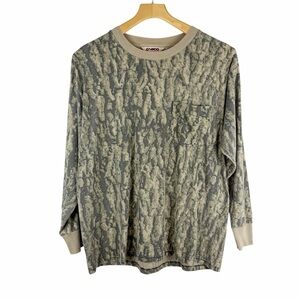 Vintage Camco Camo Long Sleeve T Shirt Camouflage Brown Tan Size Medium